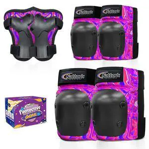 Knee Pads for Kids Youth AudltKnee and Elbow Pads with Wrist Guards 6 in 1 Protective Gear Set for Skateboard, Roller Skate, Inline Skates, Cycling and Scooter Boys Girls Knee Pads for Kids Youth AudltKnee and Elbow Pads with Wrist Guards 6 in 1 Protective Gear Set for Skateboard, Roller Skate, Inline Skates, Cycling and Scooter Boys Girls