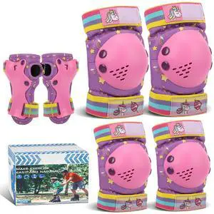 Kids Knee Pads for Girls Boys Toddler 3-8 Years Old Knee and Elbow Pads | with Wrist Guards Youth Protective Gear Set for Skateboard Cycling Roller Bike Inline Scooter Skating Kids Knee Pads for Girls Boys Toddler 3-8 Years Old Knee and Elbow Pads | with Wrist Guards Youth Protective Gear Set for Skateboard Cycling Roller Bike Inline Scooter Skating