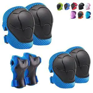 Toddler Knee Pads and Elbow Pads with Wrist Guards for Kids,Blue S | 3-in-1 knee pads for kids with wrist guards. Kids knee pads and elbow pads for skating, cycling, rollerblading and scooters Toddler Knee Pads and Elbow Pads with Wrist Guards for Kids,Blue S | 3-in-1 knee pads for kids with wrist guards. Kids knee pads and elbow pads for skating, cycling, rollerblading and scooters
