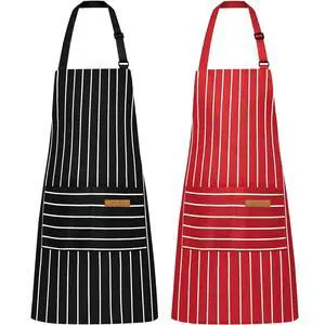 2 Pack Chef Aprons for Women Men with 2 Pockets | Adjustable Bib Aprons for Kitchen, Cooking, Grilling 2 Pack Chef Aprons for Women Men with 2 Pockets | Adjustable Bib Aprons for Kitchen, Cooking, Grilling