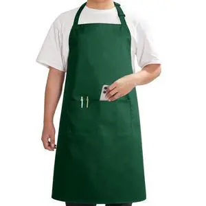 Chef Apron for Men Women with Pockets, Kitchen Cooking Apron, Green | Machine Washable, Thick & Soft, Full Coverage, Adjustable Strap, Long Ties, 2 Pockets, Multi-Purpose, BBQ, Gift Chef Apron for Men Women with Pockets, Kitchen Cooking Apron, Green | Machine Washable, Thick & Soft, Full Coverage, Adjustable Strap, Long Ties, 2 Pockets, Multi-Purpose, BBQ, Gift