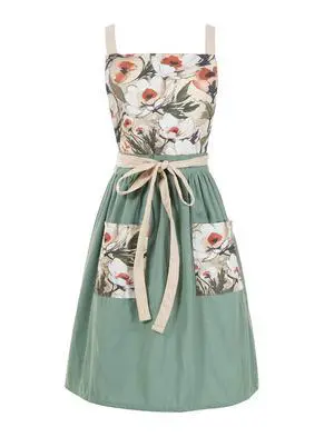 Vintage Pinafore Apron Dress for Women with Pockets Cute Floral Chef Aprons for Kitchen Cooking Baking Gardening (Sage Green) Vintage Pinafore Apron Dress for Women with Pockets Cute Floral Chef Aprons for Kitchen Cooking Baking Gardening (Sage Green)