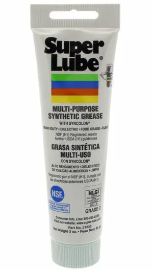 Multi-Purpose Synthetic Grease w/ Syncolon - High Temperature, Water & Corrosion Resistant Grease - Workshop & Industrial Use - Food Grade - Translucent White - Tube - 3 oz (21030) Multi-Purpose Synthetic Grease w/ Syncolon - High Temperature, Water & Corrosion Resistant Grease - Workshop & Industrial Use - Food Grade - Translucent White - Tube - 3 oz (21030)