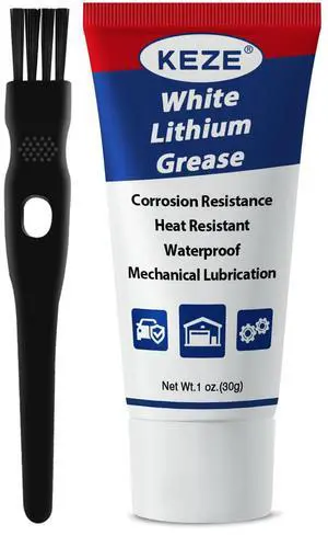 White Lithium Grease Multi-Purpose Lubricant Car Door Grease Tube | Bike Grease with Brush NLGI 2 Rust Corrosion Waterproof for Hinges, Bearings, Gears, Garage Doors, Sliding Track,1oz-1 Pack White Lithium Grease Multi-Purpose Lubricant Car Door Grease Tube | Bike Grease with Brush NLGI 2 Rust Corrosion Waterproof for Hinges, Bearings, Gears, Garage Doors, Sliding Track,1oz-1 Pack