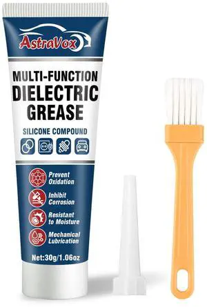 Silicone Dielectric Grease for Electrical Connectors Automotive | Dialectric Grease with a Brush, Spark Plug, O Rings, Marine Waterproof & Heat-resistant & Insulating 1oz (1pcs) Silicone Dielectric Grease for Electrical Connectors Automotive | Dialectric Grease with a Brush, Spark Plug, O Rings, Marine Waterproof & Heat-resistant & Insulating 1oz (1pcs)