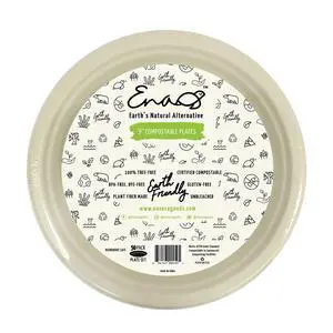Eco-Friendly 9" Compostable Plant Fiber Plates (50 Count), Natural, Biodegradable, Disposable Dinner Plates for Parties, Catering, and Food Service by Earth's Natural Alternative Eco-Friendly 9" Compostable Plant Fiber Plates (50 Count), Natural, Biodegradable, Disposable Dinner Plates for Parties, Catering, and Food Service by Earth's Natural Alternative
