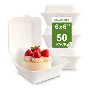 6X6 inch Compostable White Square Clamshell Take Out Food Containers togo Ideal bento cake box & burger container,PFAS Free Heavy Duty Sugarcane Bagasse Boxes, Microwavable Eco Friendly mini clam box 6X6 inch Compostable White Square Clamshell Take Out Food Containers togo Ideal bento cake box & burger container,PFAS Free Heavy Duty Sugarcane Bagasse Boxes, Microwavable Eco Friendly mini clam box
