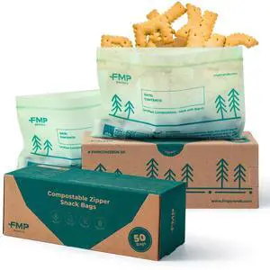 50 Pack 100% Compostable Snack Bags, 6.5 x 4.1" Resealable Food Storage Bags Snack Size, Plant-Based Freezer Bags for Food, ASTM D6400, US BPI & EU OK Compost Certified 50 Pack 100% Compostable Snack Bags, 6.5 x 4.1" Resealable Food Storage Bags Snack Size, Plant-Based Freezer Bags for Food, ASTM D6400, US BPI & EU OK Compost Certified