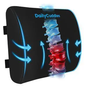 Lumbar Support Pillow, Ergonomic Back Cushion for Office Chair, Black/Large | Memory Foam Back Pillow with Adjustable Strap for Long-Hour Sitting , Gaming Chair, Back Support for Pain Relief Lumbar Support Pillow, Ergonomic Back Cushion for Office Chair, Black/Large | Memory Foam Back Pillow with Adjustable Strap for Long-Hour Sitting , Gaming Chair, Back Support for Pain Relief
