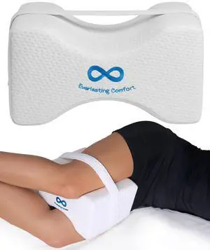 Memory Foam Knee Pillow for Side Sleepers Sciatica Pain Relief Pillow, Removable Strap Support Leg Pillows for Sleeping Alignment, Knees, Back & Hip Cushion Memory Foam Knee Pillow for Side Sleepers Sciatica Pain Relief Pillow, Removable Strap Support Leg Pillows for Sleeping Alignment, Knees, Back & Hip Cushion