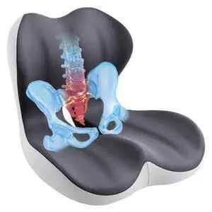 Back and Seat Cushion for Office, Back & Tailbone Pain Relief, Raised Cushion for Lumbar and Butt, Double-Sided Anti-Slip, Improves Sitting Posture, Ergonomic Memory Foam Lumbar Cushion Back and Seat Cushion for Office, Back & Tailbone Pain Relief, Raised Cushion for Lumbar and Butt, Double-Sided Anti-Slip, Improves Sitting Posture, Ergonomic Memory Foam Lumbar Cushion