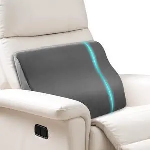 Lumbar Support Pillow for Recliner,Large Memory Foam Back Support Cushion for Sofa & Gaming Chair, Ergonomic Backrest Pillow for Elderly, Comfortable Couch Cushion with Machine Washable Cover,Gray Lumbar Support Pillow for Recliner,Large Memory Foam Back Support Cushion for Sofa & Gaming Chair, Ergonomic Backrest Pillow for Elderly, Comfortable Couch Cushion with Machine Washable Cover,Gray