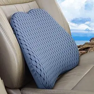 Memory Foam car Lumbar Support Pillow - Memory Foam Back Cushion - for car Seats, Office Chairs, recliners, Sofas, etc. (Gray) Memory Foam car Lumbar Support Pillow - Memory Foam Back Cushion - for car Seats, Office Chairs, recliners, Sofas, etc. (Gray)