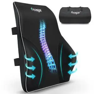 Lumbar Support Pillow Back Support for Lower Back Pain Relief Improve Posture, Extra Large Memory Foam Pillows for Car Seat Office Chair Home, Mesh Cover Double Adjustable Straps, Black Lumbar Support Pillow Back Support for Lower Back Pain Relief Improve Posture, Extra Large Memory Foam Pillows for Car Seat Office Chair Home, Mesh Cover Double Adjustable Straps, Black