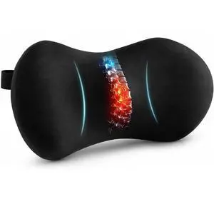 Lumbar Support Pillow for Office Chair, Lower Back Pillow with Strap, Black | Saty in Place, Soft Plush Cover, Memory Foam Core, Erogonimic for Long-Sitting Comfort, Ideal for Car Seat & Most Chairs Lumbar Support Pillow for Office Chair, Lower Back Pillow with Strap, Black | Saty in Place, Soft Plush Cover, Memory Foam Core, Erogonimic for Long-Sitting Comfort, Ideal for Car Seat & Most Chairs