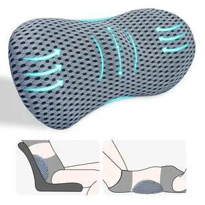 Lumbar Support Pillow for Office Chair, Back Support Pillow, Gray | Memory Foam Lumbar Pillow for Low Back Pain Relief, Ergonomic Streamline Car Seat, Office Chair, Recliner and Bed Lumbar Support Pillow for Office Chair, Back Support Pillow, Gray | Memory Foam Lumbar Pillow for Low Back Pain Relief, Ergonomic Streamline Car Seat, Office Chair, Recliner and Bed