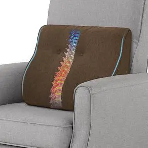 Patented Dual-Layer Memory Foam Lumbar Pillow for Recliner, Brown | Ergonomic back support for recliners, sofas, and gaming chairs with a removable machine-washable cover for easy care. Patented Dual-Layer Memory Foam Lumbar Pillow for Recliner, Brown | Ergonomic back support for recliners, sofas, and gaming chairs with a removable machine-washable cover for easy care.