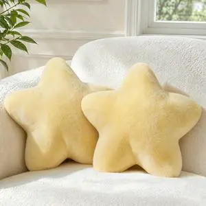 2PCS Star Pillow Set,15.35 Cute Yellow Decorative Throw Pillows for Bed | Star Shaped Throw Pillows, Soft Faux Plush,PP Cotton Filling, Aesthetic Pillow Cushion for Room Bedroom Sofa Couch Decor 2PCS Star Pillow Set,15.35 Cute Yellow Decorative Throw Pillows for Bed | Star Shaped Throw Pillows, Soft Faux Plush,PP Cotton Filling, Aesthetic Pillow Cushion for Room Bedroom Sofa Couch Decor