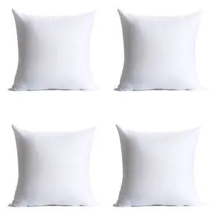 18 x 18 inches Pillow Inserts, Set of 4 Hypoallergenic Brushed Microfiber Liner Down Alternative Filled Square Cushion Throw Pillow 18 x 18 inches Pillow Inserts, Set of 4 Hypoallergenic Brushed Microfiber Liner Down Alternative Filled Square Cushion Throw Pillow