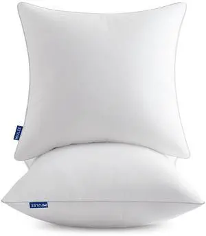 18x18 Inch Pillow Inserts Pack of 2 with 100% Cotton Cover | Throw Pillow Inserts, Square Decorative Pillow Inserts for Sofa Bed Couch Bench 18x18 Inch Pillow Inserts Pack of 2 with 100% Cotton Cover | Throw Pillow Inserts, Square Decorative Pillow Inserts for Sofa Bed Couch Bench