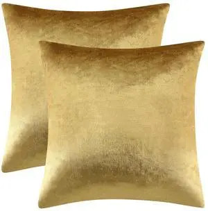 Gold Velvet Pillow Covers 18x18 Decorative Pillows Pack of 2 | Throw Pillows for Couch Sofa,300gsm Soft Textured Fabric,Modern Square Accent Pillowcases,Luxury Cushion Covers Gold Velvet Pillow Covers 18x18 Decorative Pillows Pack of 2 | Throw Pillows for Couch Sofa,300gsm Soft Textured Fabric,Modern Square Accent Pillowcases,Luxury Cushion Covers