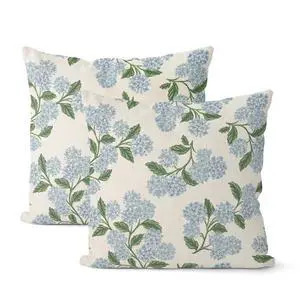 Floral Outdoor Pillow Covers 18x18 Inch Set of 2 Blue Green | Hydrangea Decor,Vintage Flower Decorative Throw Pillows,Spring Farmhouse Pillowcase,Linen Cushion Cover for Couch Sofa Floral Outdoor Pillow Covers 18x18 Inch Set of 2 Blue Green | Hydrangea Decor,Vintage Flower Decorative Throw Pillows,Spring Farmhouse Pillowcase,Linen Cushion Cover for Couch Sofa