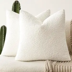Decorative Textured Boucle Throw Pillow Covers 20x20 Inch,White | Pack of 2 Accent Solid Pillow Cases,Modern Cozy Soft Cushion Case,Neutral Home Decor for Couch Chair Sofa Bedroom Living Room Decorative Textured Boucle Throw Pillow Covers 20x20 Inch,White | Pack of 2 Accent Solid Pillow Cases,Modern Cozy Soft Cushion Case,Neutral Home Decor for Couch Chair Sofa Bedroom Living Room