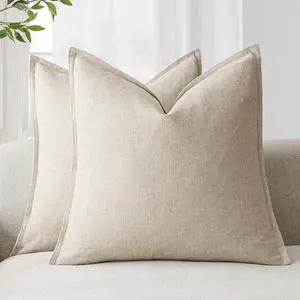 Linen Solid Decorative Throw Pillow Covers 20x20 Natural Beige | Pack of 2 Boho Farmhouse Pillowcase,Accent Neutral Cushion Covers,Morden Home Decor for Chair Couch Sofa Bedroom Living Room Linen Solid Decorative Throw Pillow Covers 20x20 Natural Beige | Pack of 2 Boho Farmhouse Pillowcase,Accent Neutral Cushion Covers,Morden Home Decor for Chair Couch Sofa Bedroom Living Room
