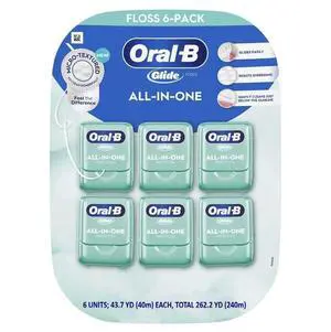 Glide All-In-One Dental Floss, Mint, 6 Count Glide All-In-One Dental Floss, Mint, 6 Count