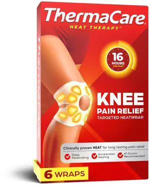 Knee Heat Wraps for Pain Relief, Heating Pads, 6 Count | 8-Hour Therapy, Flexible, Joints & Muscles, Secure Fit for Daily Comfort & Support Knee Heat Wraps for Pain Relief, Heating Pads, 6 Count | 8-Hour Therapy, Flexible, Joints & Muscles, Secure Fit for Daily Comfort & Support