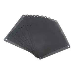140mm Fan Filter, 10 Pack Black Computer Fan Grill Cover | 0.8mm PVC mesh blocks dust & pet hair. High airflow. Washable & reusable. Fits 140mm fans, screw mount. 140mm Fan Filter, 10 Pack Black Computer Fan Grill Cover | 0.8mm PVC mesh blocks dust & pet hair. High airflow. Washable & reusable. Fits 140mm fans, screw mount.