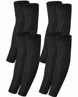 4 Pairs UV Sun Protection Arm Sleeves - Tattoo Cover Up - UPF 50 Sports Compression Cooling Sleeve for Men & Women Black 4 Pairs UV Sun Protection Arm Sleeves - Tattoo Cover Up - UPF 50 Sports Compression Cooling Sleeve for Men & Women Black