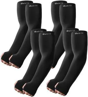Arm Sleeves with Thumb Hole for Men Women, Sun Protection Sports UV Cooling Sleeves for Football Golf Volleyball (Black, Medium) Arm Sleeves with Thumb Hole for Men Women, Sun Protection Sports UV Cooling Sleeves for Football Golf Volleyball (Black, Medium)