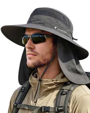 Wide Brim Men Sun Hat with Neck Flap UPF Fishing Hiking Gardening | 100% Lightweight Nylon, Foldable & Packable, 360° Mesh Vents, Sweat-Wicking Band, Adjustable Chin Cord for Windy Weather Wide Brim Men Sun Hat with Neck Flap UPF Fishing Hiking Gardening | 100% Lightweight Nylon, Foldable & Packable, 360° Mesh Vents, Sweat-Wicking Band, Adjustable Chin Cord for Windy Weather
