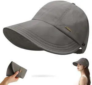 Sunhats for Women UV Protection Ponytail Hat Packable Hats for Women Travel UPF 50 Hats for Men Adjustable Cap Gray Sunhats for Women UV Protection Ponytail Hat Packable Hats for Women Travel UPF 50 Hats for Men Adjustable Cap Gray