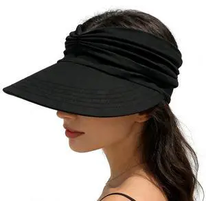 Sun Hat Women Sun Beach Visor Cap UV Protection Summer Wide Brim Hat for Sports Beach Golf Tennis Hiking (Black) Sun Hat Women Sun Beach Visor Cap UV Protection Summer Wide Brim Hat for Sports Beach Golf Tennis Hiking (Black)