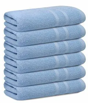 6 Pack Small Bath Towel Set - 100% Cotton 23x46 Shower Towels in 450 GSM. Lightweight & Absorbent Quick Dry Gym Towel for Showering, Pet Drying, Spas & Salons. Terry Ringspun Towels (Aqua) 6 Pack Small Bath Towel Set - 100% Cotton 23x46 Shower Towels in 450 GSM. Lightweight & Absorbent Quick Dry Gym Towel for Showering, Pet Drying, Spas & Salons. Terry Ringspun Towels (Aqua)