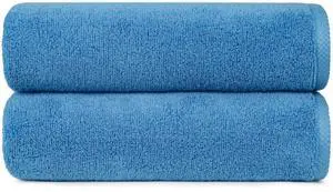2-Piece Quick-Dry Oversize Bath Towel, 100% Cotton, 54" x 30", Lake Blue 2-Piece Quick-Dry Oversize Bath Towel, 100% Cotton, 54" x 30", Lake Blue