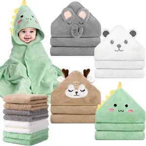 12 PCS Baby Bath Towels Set for Infants Toddlers Essentials | 4 PCS Baby Towels & 8 PCS Washcloths Set, Cute Animal Hooded, Ultra Absorbent & Soft, Newborn Shower Gifts for Boys & Girls 12 PCS Baby Bath Towels Set for Infants Toddlers Essentials | 4 PCS Baby Towels & 8 PCS Washcloths Set, Cute Animal Hooded, Ultra Absorbent & Soft, Newborn Shower Gifts for Boys & Girls