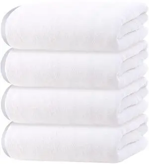 Microfiber 4 Pack Bath Towel Set, Lightweight and Quick Drying, Ultra Soft Highly Absorbent Towels for Bathroom, Gym, Hotel, Beach and Spa (White) Microfiber 4 Pack Bath Towel Set, Lightweight and Quick Drying, Ultra Soft Highly Absorbent Towels for Bathroom, Gym, Hotel, Beach and Spa (White)