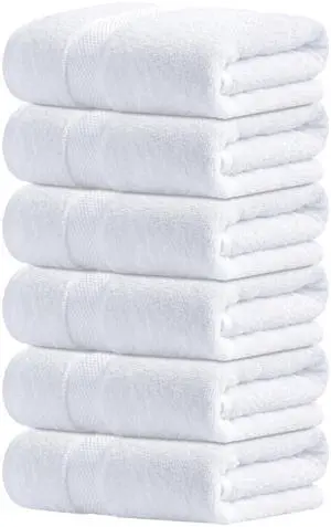 100% Cotton Hand Towels for Bathroom - Set of 6 | Ultra Soft, Absorbent & Quick-Drying |16x28 inches| Luxury Hand Towel Set |600 GSM| Gym, Shower, Spa & Hotel Use 100% Cotton Hand Towels for Bathroom - Set of 6 | Ultra Soft, Absorbent & Quick-Drying |16x28 inches| Luxury Hand Towel Set |600 GSM| Gym, Shower, Spa & Hotel Use