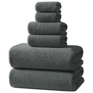 Soft 6 Piece Bath Towels Set, 2 Large Bath Towel Sheet, 2 Hand Towels, 2 Washcloths, Highly Absorbent, Quick Dry, Lightweight Towel Sets Collection, Premium Gray Towels for Bathroom, Gym & Spa Soft 6 Piece Bath Towels Set, 2 Large Bath Towel Sheet, 2 Hand Towels, 2 Washcloths, Highly Absorbent, Quick Dry, Lightweight Towel Sets Collection, Premium Gray Towels for Bathroom, Gym & Spa