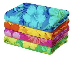 Kaufman - Colorful Hibiscus Beach Towels | 100% Cotton with Ends Hemmed | 30" x 60" | Colorful Soft & Absorbent Pool Towels for Adults and Kids | Fiber Reactive | 4 Pack Kaufman - Colorful Hibiscus Beach Towels | 100% Cotton with Ends Hemmed | 30" x 60" | Colorful Soft & Absorbent Pool Towels for Adults and Kids | Fiber Reactive | 4 Pack