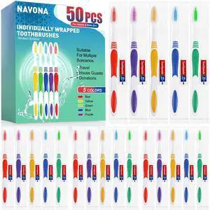 50 PCS Bulk Travel Toothbrush with Toothpaste, Toothpaste Bulk | Individually Wrapped Disposable Toothbrush, Ergonomics Handle, Medium Soft Bristle, Perfect for Travel, Hotel 50 PCS Bulk Travel Toothbrush with Toothpaste, Toothpaste Bulk | Individually Wrapped Disposable Toothbrush, Ergonomics Handle, Medium Soft Bristle, Perfect for Travel, Hotel