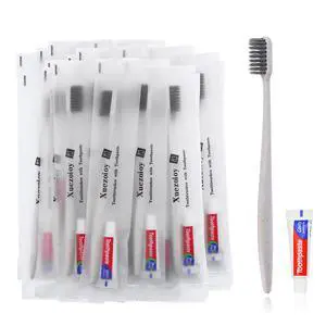 Disposable Toothbrushes with Toothpaste,60 Pack Apricot | Individually Wrapped Disposable Travel Toothbrushes Kit in Bulk for Homeless,Nursing Home,Hotel,Charity Disposable Toothbrushes with Toothpaste,60 Pack Apricot | Individually Wrapped Disposable Travel Toothbrushes Kit in Bulk for Homeless,Nursing Home,Hotel,Charity