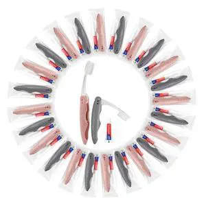Travel Toothbrush and Toothpaste, Individually Packaged (50-Pack) | Travel Toothbrush Set, Foldable For Easy Storage, Available In Gray And Pink, Ideal For Travel, Hotels, And Camping Travel Toothbrush and Toothpaste, Individually Packaged (50-Pack) | Travel Toothbrush Set, Foldable For Easy Storage, Available In Gray And Pink, Ideal For Travel, Hotels, And Camping