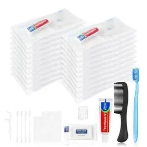 20 Packs Disposable Toothbrush Kit, Bulk Toiletries Kit | Toothpaste, Comb, Soap and Vanity Kit, Bulk Travel Oral Care Set for Hotel, Airbnb, Camping, Homeless Care, Charity Donation 20 Packs Disposable Toothbrush Kit, Bulk Toiletries Kit | Toothpaste, Comb, Soap and Vanity Kit, Bulk Travel Oral Care Set for Hotel, Airbnb, Camping, Homeless Care, Charity Donation
