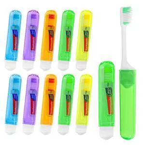 Travel Toothbrush, Toothbrush and Toothpaste Travel Set, Individually Packaged, Includes Storage Case, Foldable Design, 5 Colors, Ideal for Business Trips, and Hotels (10-Pack) Travel Toothbrush, Toothbrush and Toothpaste Travel Set, Individually Packaged, Includes Storage Case, Foldable Design, 5 Colors, Ideal for Business Trips, and Hotels (10-Pack)