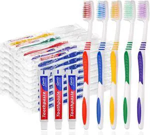 10Pcs Disposable Toothbrushes with Toothpaste Individually Wrapped | 10g Travel Toothpaste Single Use Manual Toothbrush Kit for Adults Guests Travel Hotel Nursing (10 pcs,5 Colors) 10Pcs Disposable Toothbrushes with Toothpaste Individually Wrapped | 10g Travel Toothpaste Single Use Manual Toothbrush Kit for Adults Guests Travel Hotel Nursing (10 pcs,5 Colors)