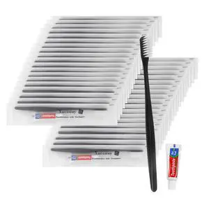 Disposable Toothbrushes with Toothpaste Pack of 50,Black | Individually Wrapped Disposable Travel Toothbrush Kit in Bulk for Homeless,Nursing Disposable Toothbrushes with Toothpaste Pack of 50,Black | Individually Wrapped Disposable Travel Toothbrush Kit in Bulk for Homeless,Nursing